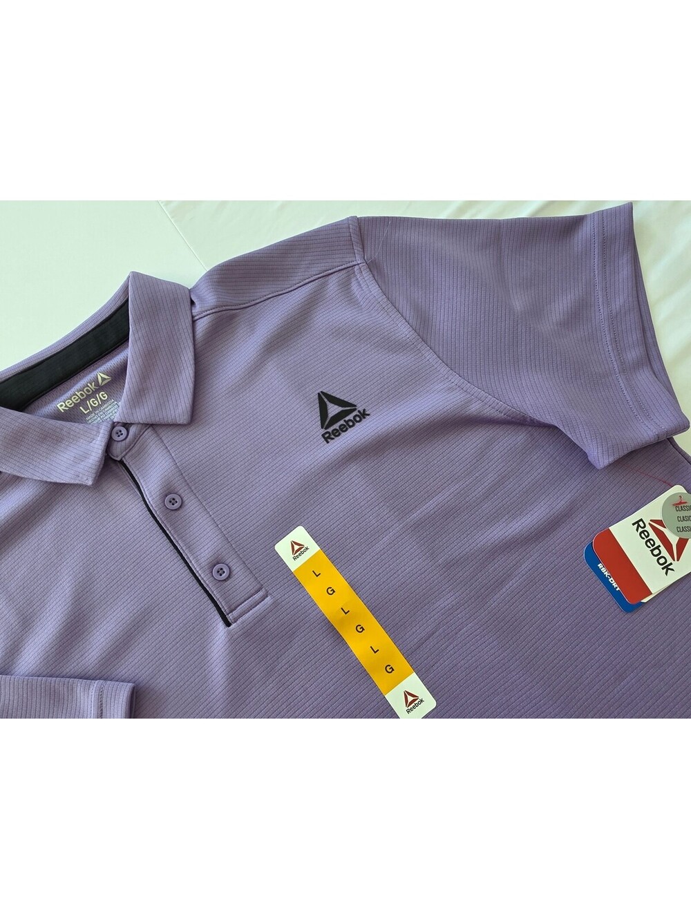 Reebok RBK-Dry Purple Haze Performance Polo Shirt Short Sleeve L